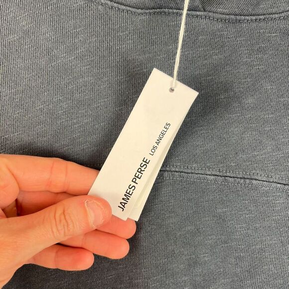 James Perse Pullover Hoodie Sweatshirt Supima Cotton Lightweight Raw Hem 1 NWT - Picture 3 of 11
